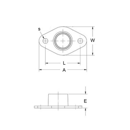 1075067 | BFM-250-NN --- Flanged 2 Bolt Housing Assembly - 6.35 mm x 53.34 mm x 16.67 mm