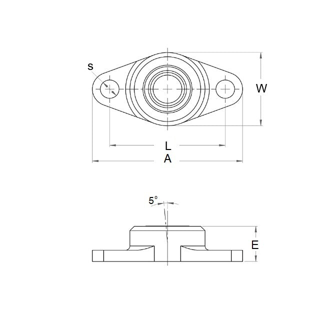 1069739 | HF1-6M-A --- Flanged 2 Bolt Housing Assembly - 6 mm x 32 mm x 41.5 mm