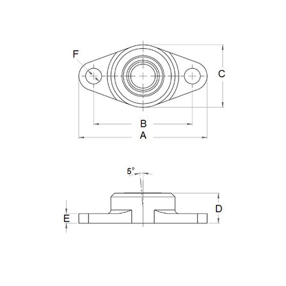 1069739 | HF1-6M-A --- Flanged 2 Bolt Housing Assembly - 6 mm x 32 mm x 41.5 mm