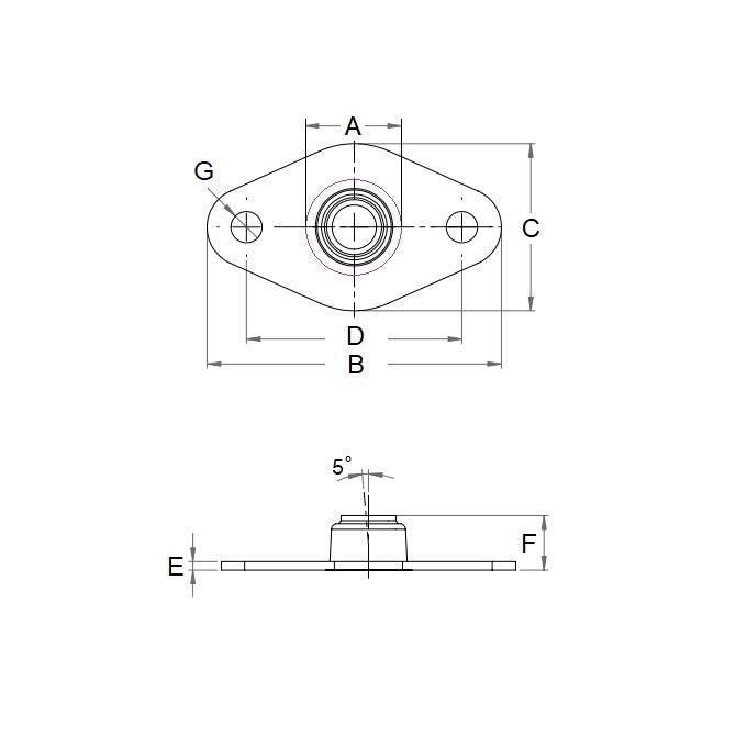 Boîtiers 4,762 mm - Rouleau à aiguilles à alignement automatique à montage sur bride - MBA (Pack de 5)