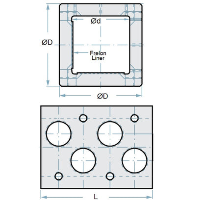 1149996 | LCSQ-0381-079-4 --- Square Housings Linear - 38.1x58.74 mm - Four Sided
