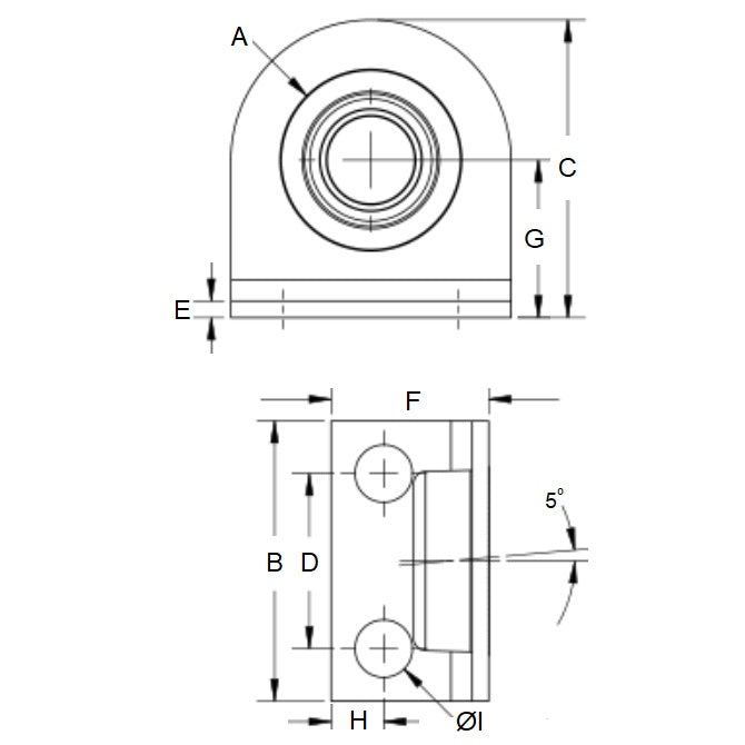 Boîtier de roulement, alésage de 7,938 mm, conception sur socle avec billes de précision en acier, MBA (paquet de 5)