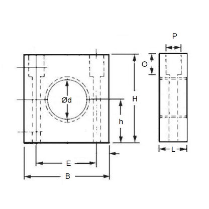 1113943 | HSGSQ-16.00X14.00 (Each) --- Square Miniature Housings - 16x14x32 mm - Steel Housing