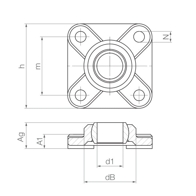 1092504 | F-10-W300 (PK-10) --- Bearing Housings - 10x38x12 mm Flanged - W300 Plastic Housing