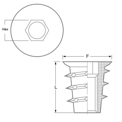 1078172 | IN-TP-0794C-130-WHF (5 Pcs) --- Self Tapping Inserts - 5/16-18 UNC (7.94mm) x 11 mm x 13.005 mm