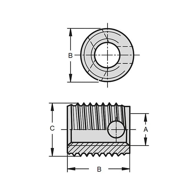 1056575 | IN-TP-0417C-060-A-S3 --- Inserts - 8-32 UNC (4.166mm) x 5.994 mm x 6