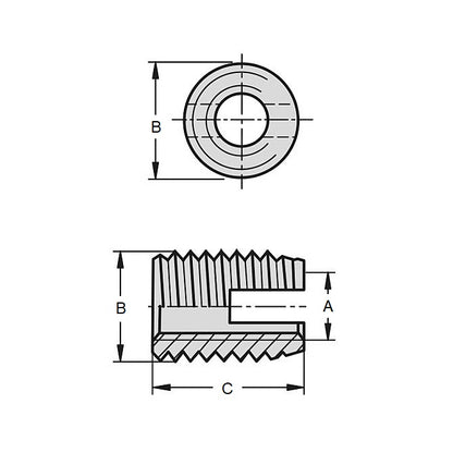 1082222 | IN-TP-0800M-150-A-S6 --- Inserts - M8 (8.00mm) x  12.6 - 13.4 mm x 15