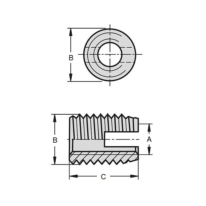 1062893 | IN-TP-0500M-100-A-S6 (250 Pcs) --- Self Tapping Inserts - M5 (5x0.8mm) x  7.1 - 7.6 mm x 10 mm