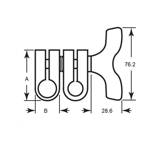 1101603 | SJ-12RS (Each) --- Swivel Joints - 12.7x15.88x38.1 mm Wing Knob
