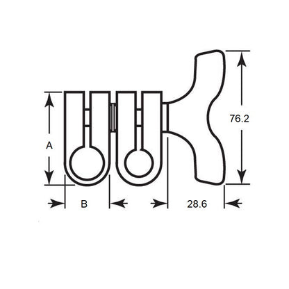 1101603 | SJ-12RS (Each) --- Swivel Joints - 12.7x15.88x38.1 mm Wing Knob