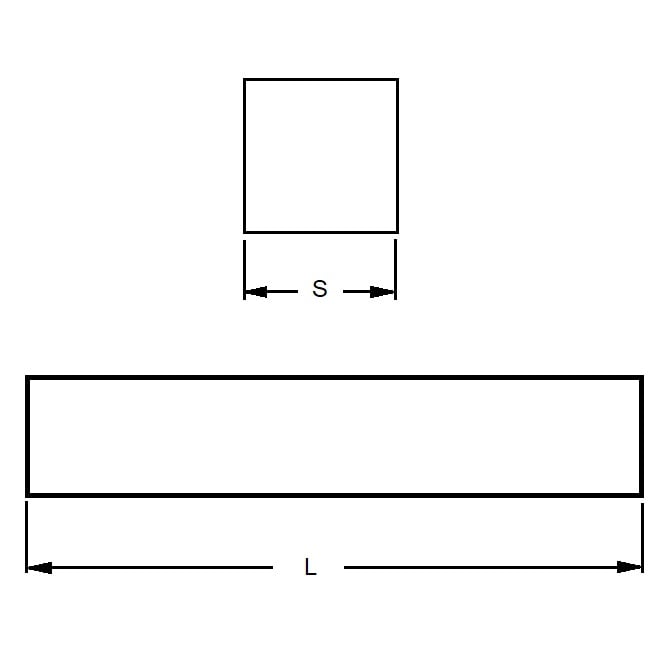 Barre Carrée en Uréthane 19,05 x 1219 mm - Carrée Polyuréthane 95A - Rouge - MBA (Pack de 1)