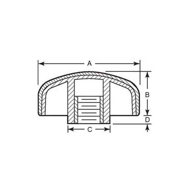 1061183 | KF048F-030-3L-SFT (5 Pcs) --- Knobs - 10-32 UNF (4.76mm) x 29.97 mm x 14 mm