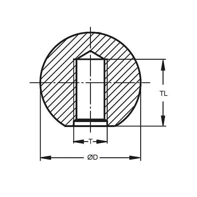 Bouton Boule M4 x 16 mm - Fileté Avec Insert Plastique Moulé Thermoplastique - Femelle - MBA (Pack de 1)