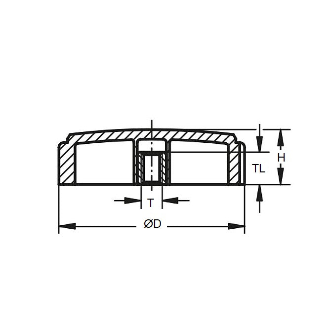 1052703 | KF040M-020-KN-PH (PK-5) --- Knurled Knobs - M4 - 4x0.7mm - 20x7 mm Female - Phenolic Knob