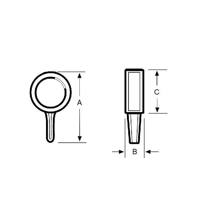 Manopola 5/16 x 21,43 mm - Per vite a testa cilindrica utilizzare la propria vite in plastica - Rossa - Vite a testa cilindrica a pressione - Forma a L - MBA (confezione da 90)