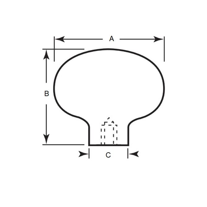 Bouton conique ovale 7,94 Push On x 38,1 mm - Press-On Phénolique - Press-On - MBA (Pack de 2)