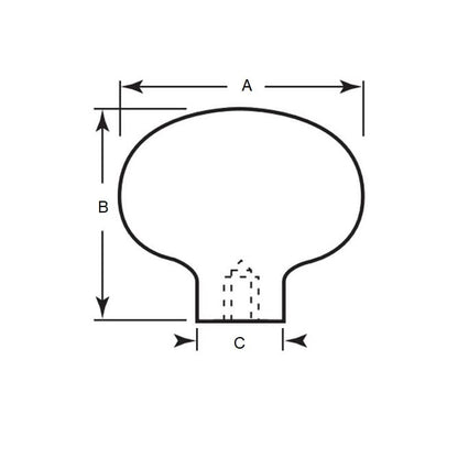 Bouton conique ovale 7,94 Push On x 38,1 mm - Press-On Phénolique - Press-On - MBA (Pack de 2)