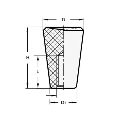 Bouton de levier 7,94 Push On x 28,58 - Phénolique - Traversant - MBA (Pack de 1)