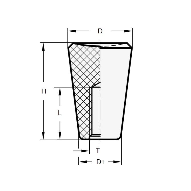 Manopola a leva 12.7 Push On x 34.93 - Fenolico - Foro passante - MBA (confezione da 1)