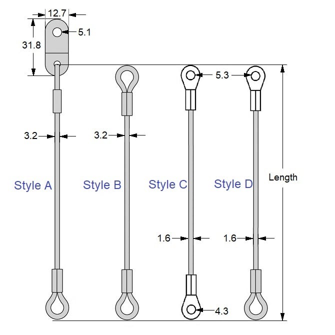 1201195 | FPC-6NRS --- Nylon Coated Steel Lanyards - 152 mm B