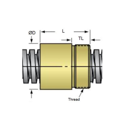 1129053 | AR226RS (PK-3) --- Nuts Leadscrew - 22.225 mm - 6 - 1 Imperial - Plastic