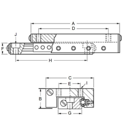 1190054 | DT-64RS (Each) --- Ball Slide Assembly Linear - 101.6 mm - 53.524 Kg - 152.4 mm Precision