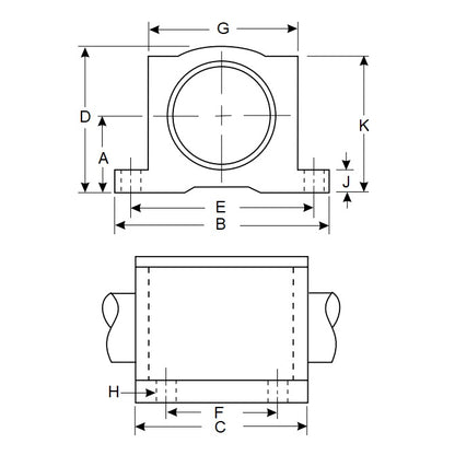 1120145 | PBC-103RS (Each) --- Housings Pillow Block Frelon Linear - 19.05x23.8x69.85 mm Precision