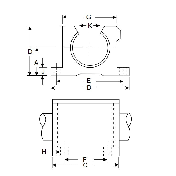 1101603 | PBC-110RS (Each) --- Housings Pillow Block Frelon Linear - 12.7x17.45x50.8 mm Precision