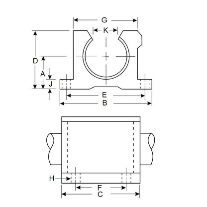 1121158 | PBC-112RS --- Housings Pillow Block Frelon Linear - 19.05 mm x 23.8 mm x 69.85 mm