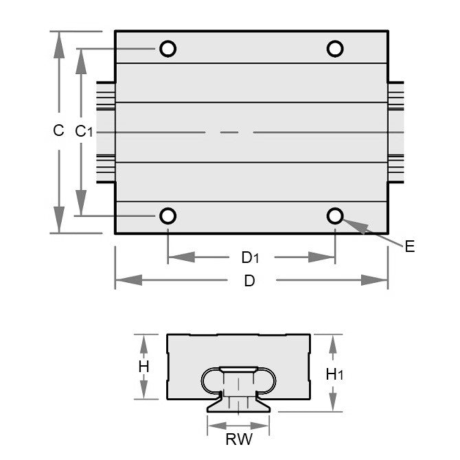 1083873 | PBC-1213RS (Each) --- Mini Rail Carriages Linear - 9x20x30 mm - Aluminium
