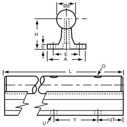 1111733 | TLM-1957RS (Each) --- Rail Supports Linear - 15.875x28.58x1219.2 mm With Shaft