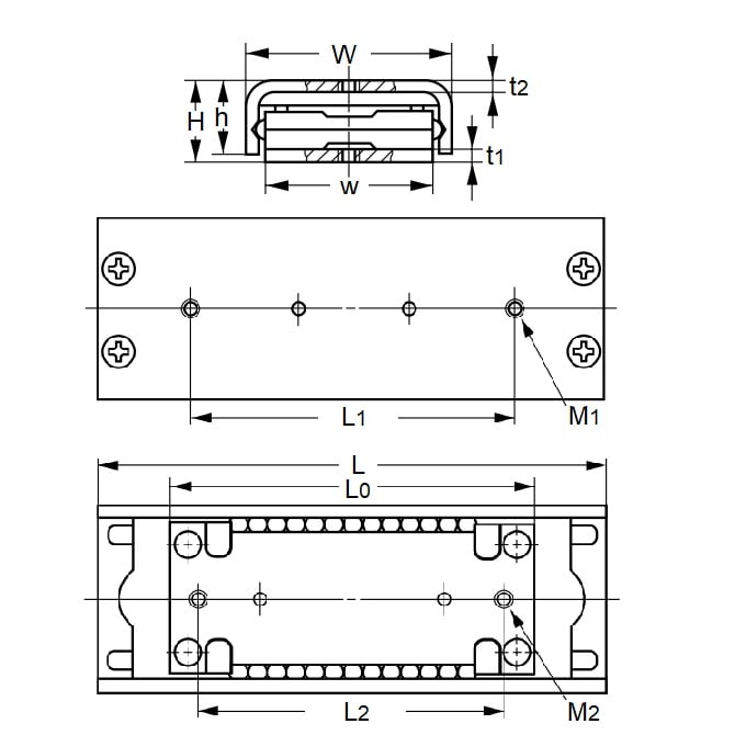 1108740 | BSR-1550SL (2 Pcs) --- Linear Slides - 15 mm x 8 mm x 50 mm