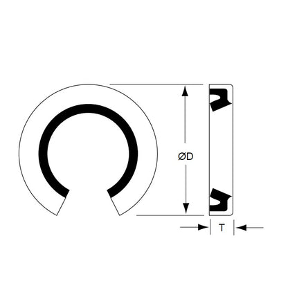 1145044 | TLM-325RS (Each) --- For Linear Bearings Seals - 31.75x50.902x9.525 mm Open - Nitrile NBR, BUNA-N Seal