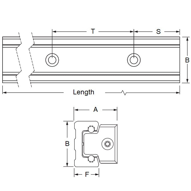 1161904 | PBC-665RS (Each) --- Redi-Rail Rail Linear - 48.514x304.8x19.05 mm