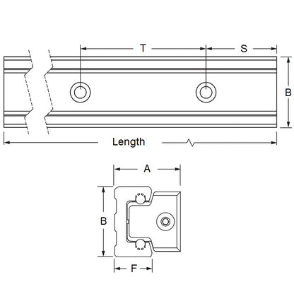 1161904 | PBC-665RS (Each) --- Redi-Rail Rail Linear - 48.514x304.8x19.05 mm