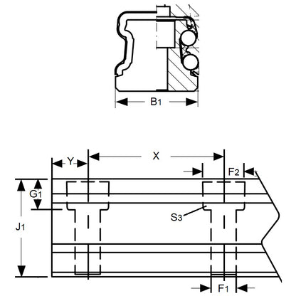 1148371 | TLM-3136RS (Each) --- Rail Systems Type 3 Rails Linear - Size Reference 35 - 34x840 mm