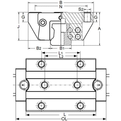 1147745 | TLM-3190RS (Each) --- Rail Systems Type 3 Carriage Linear - Size Reference 35 - 48x100 mm Standard