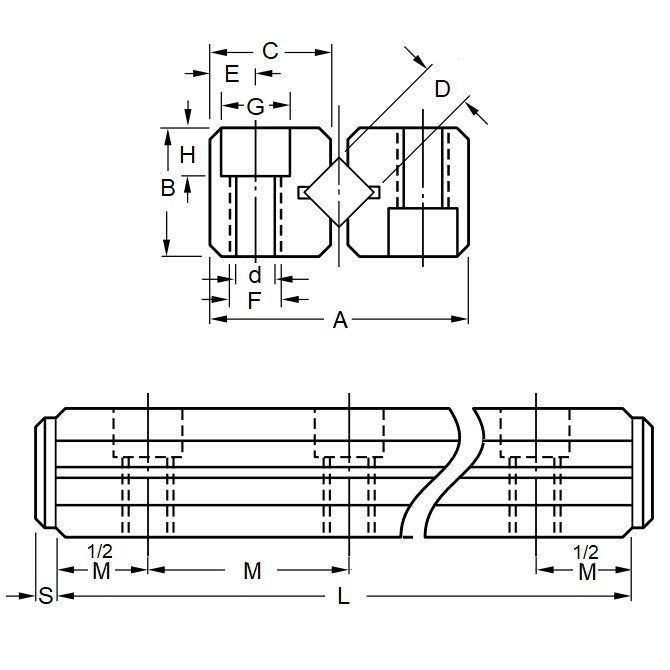 1094664 | DT1013RS (Each) --- Linear Slides - Number of Rollers 11 - 59.99x30 mm Cross Roller Rail