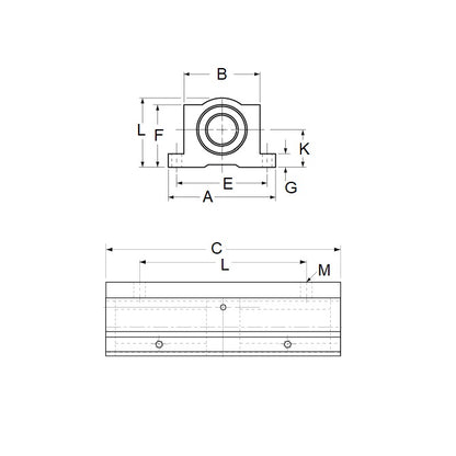 1135638 | LCHP-0254-114-TSS (Each) --- Thomson Super Smart Housings Linear - 25.4x82.55x60.452 mm Twin Pillow Block
