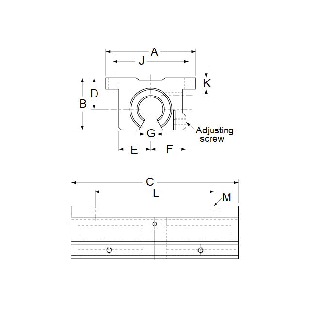 1135816 | LOHP-0254-152-TSS (Each) --- Thomson Super Smart Housings Linear - 25.4x152.4x50.8 mm Twin Pillow Block