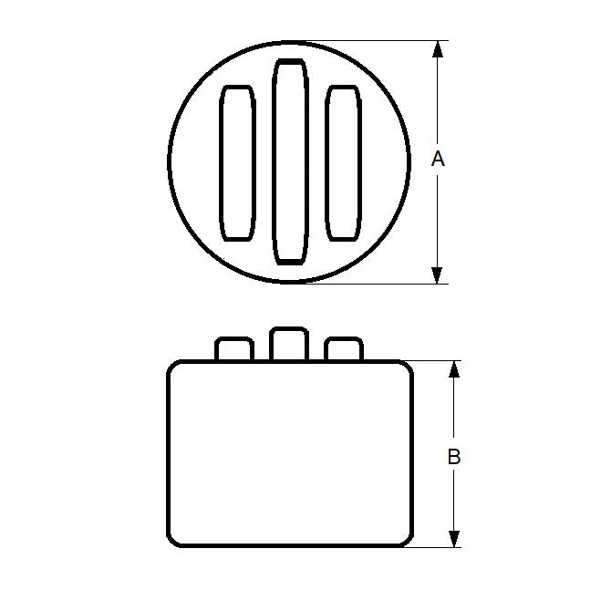 1135295 | MAG-D-25-025-C3T --- 3 Pole Magnets - 25.4 mm x 25.4 mm x 19 kg