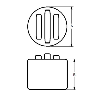 1135301 | MAG-D-25-025-C3T --- 3 Pole Magnets - 25.4 mm x 25.4 mm x 19 kg