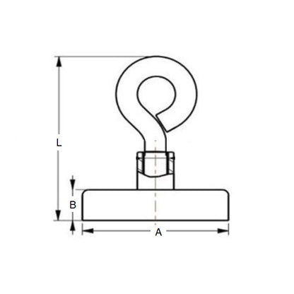 1165044 | MAG-CP-052-51-34-LP (Each) --- Cup Assemblies Loop Magnets - 51.56x50.8 mm - 33.57 kg