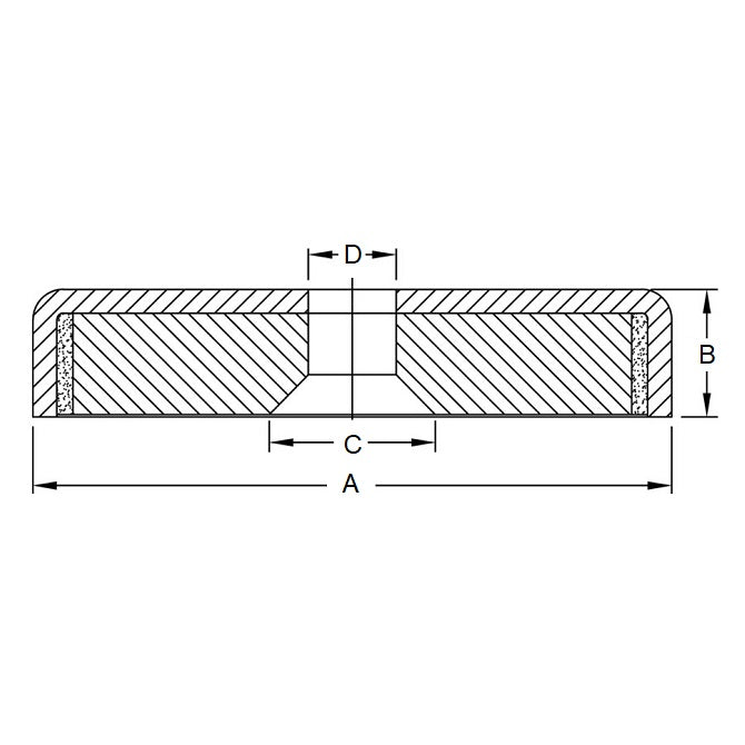 1173169 | MAG-CP-067-10-16-H --- Cup Assemblies Through Hole Magnets - 66.8 mm x 9.53 mm x 15.88 mm