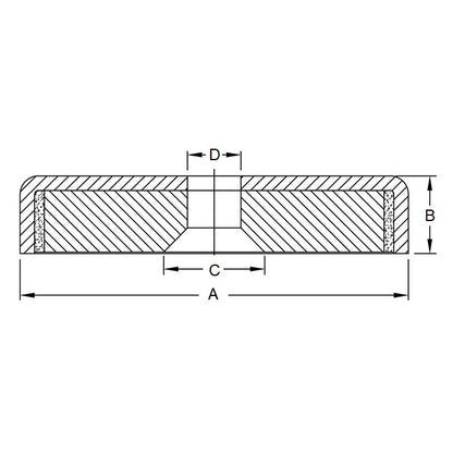 1173169 | MAG-CP-067-10-16-H --- Cup Assemblies Through Hole Magnets - 66.8 mm x 9.53 mm x 15.88 mm