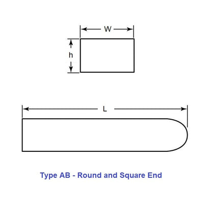 1053255 | K-0400-0400-2000AB-C --- Key - 4 mm x 4 mm x 20 mm