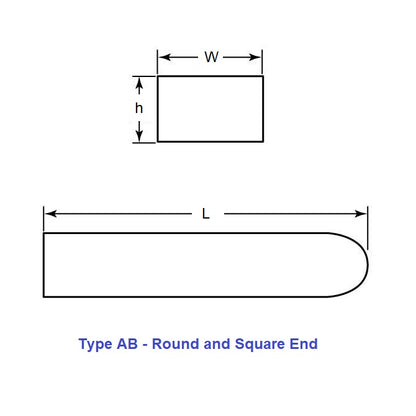 1045610 | K-0300-0300-1000AB-C (10 Pcs) --- Key - 3 mm x 3 mm x 10 mm