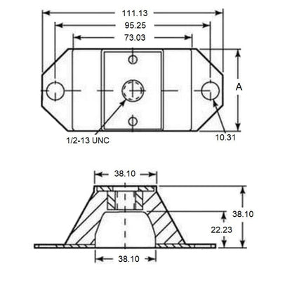 1138179 | MCOM-0027-051 --- Mounts - 27.216 Kg x 50.8 mm x 111.125 mm