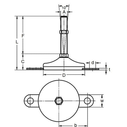 1104604 | MLM-127C-102-S4-AHY2 --- Mounts - 1/2-13 UNC (12.7 mm) x 74.9 mm x 22.1 mm