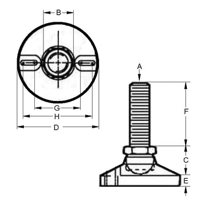 1122756 | MSM-191C-102-C-2LH --- Mounts - 3/4-10 UNC (19.1 mm) x 76.2 mm x 38.1 mm